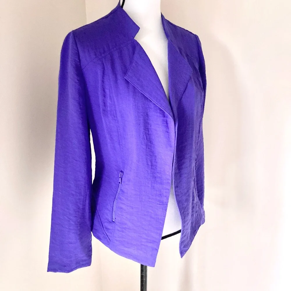 Chico’s Purple Open Front Lightweight Jacket Size S